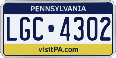PA license plate LGC4302
