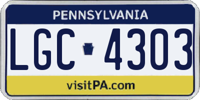 PA license plate LGC4303