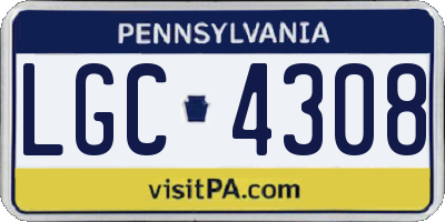 PA license plate LGC4308