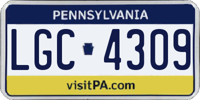 PA license plate LGC4309