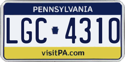 PA license plate LGC4310