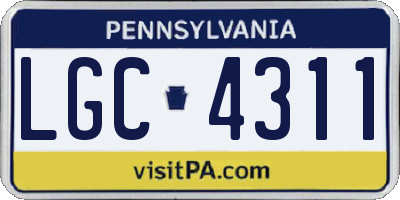 PA license plate LGC4311