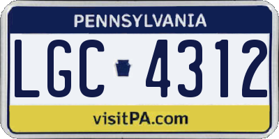 PA license plate LGC4312