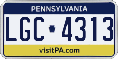 PA license plate LGC4313