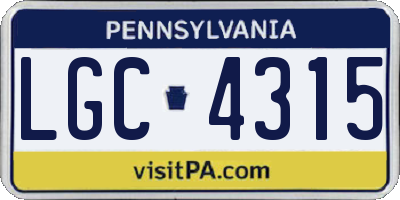 PA license plate LGC4315
