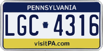 PA license plate LGC4316