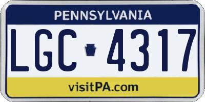 PA license plate LGC4317