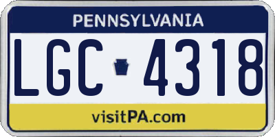 PA license plate LGC4318