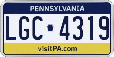 PA license plate LGC4319