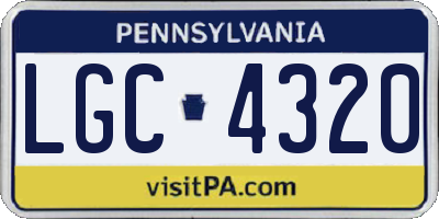 PA license plate LGC4320