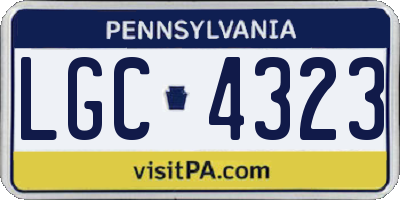 PA license plate LGC4323