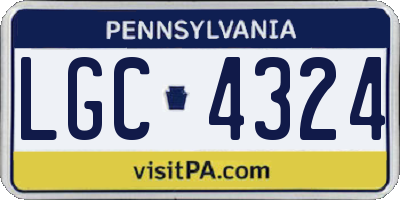 PA license plate LGC4324