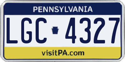 PA license plate LGC4327