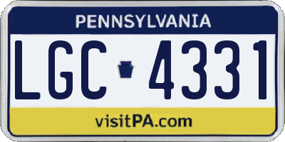 PA license plate LGC4331