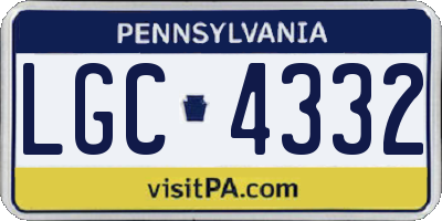 PA license plate LGC4332