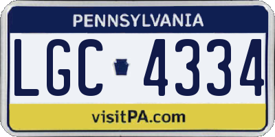 PA license plate LGC4334