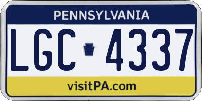 PA license plate LGC4337