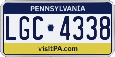 PA license plate LGC4338