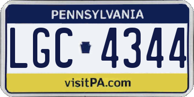 PA license plate LGC4344