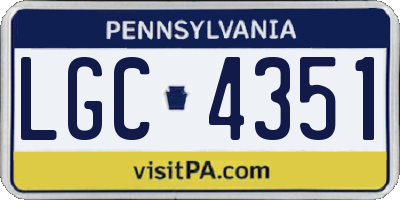 PA license plate LGC4351