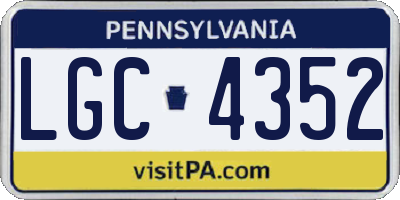 PA license plate LGC4352
