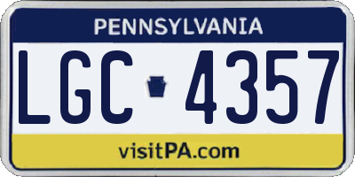 PA license plate LGC4357