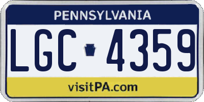 PA license plate LGC4359