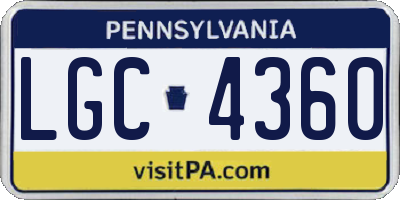 PA license plate LGC4360