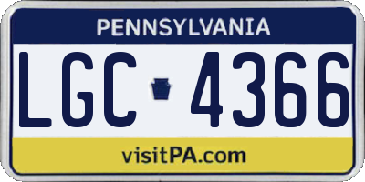 PA license plate LGC4366