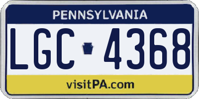 PA license plate LGC4368
