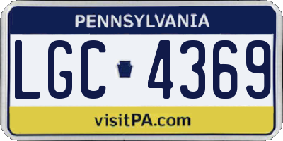 PA license plate LGC4369
