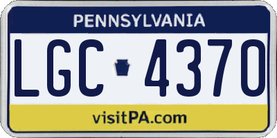 PA license plate LGC4370