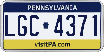 PA license plate LGC4371