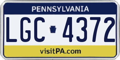 PA license plate LGC4372