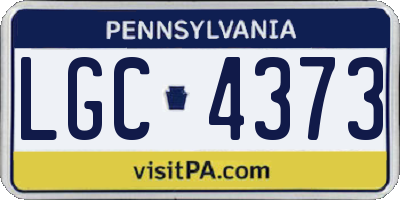 PA license plate LGC4373