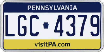 PA license plate LGC4379