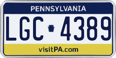 PA license plate LGC4389
