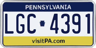 PA license plate LGC4391