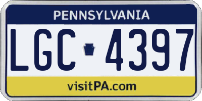 PA license plate LGC4397
