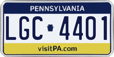 PA license plate LGC4401