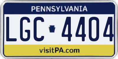 PA license plate LGC4404