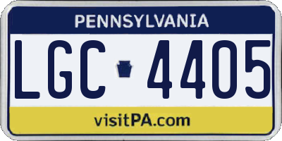 PA license plate LGC4405