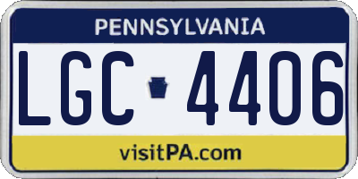 PA license plate LGC4406