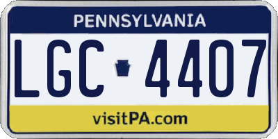 PA license plate LGC4407