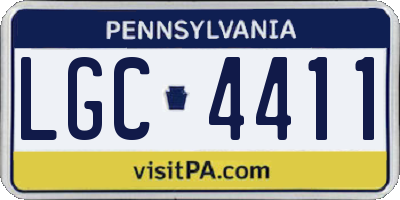 PA license plate LGC4411