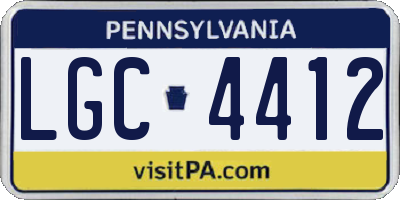 PA license plate LGC4412