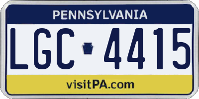 PA license plate LGC4415