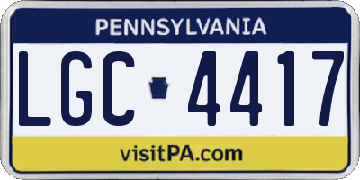 PA license plate LGC4417