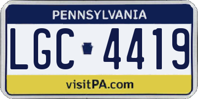 PA license plate LGC4419