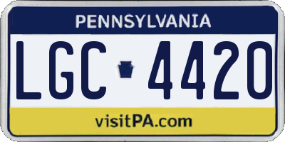 PA license plate LGC4420